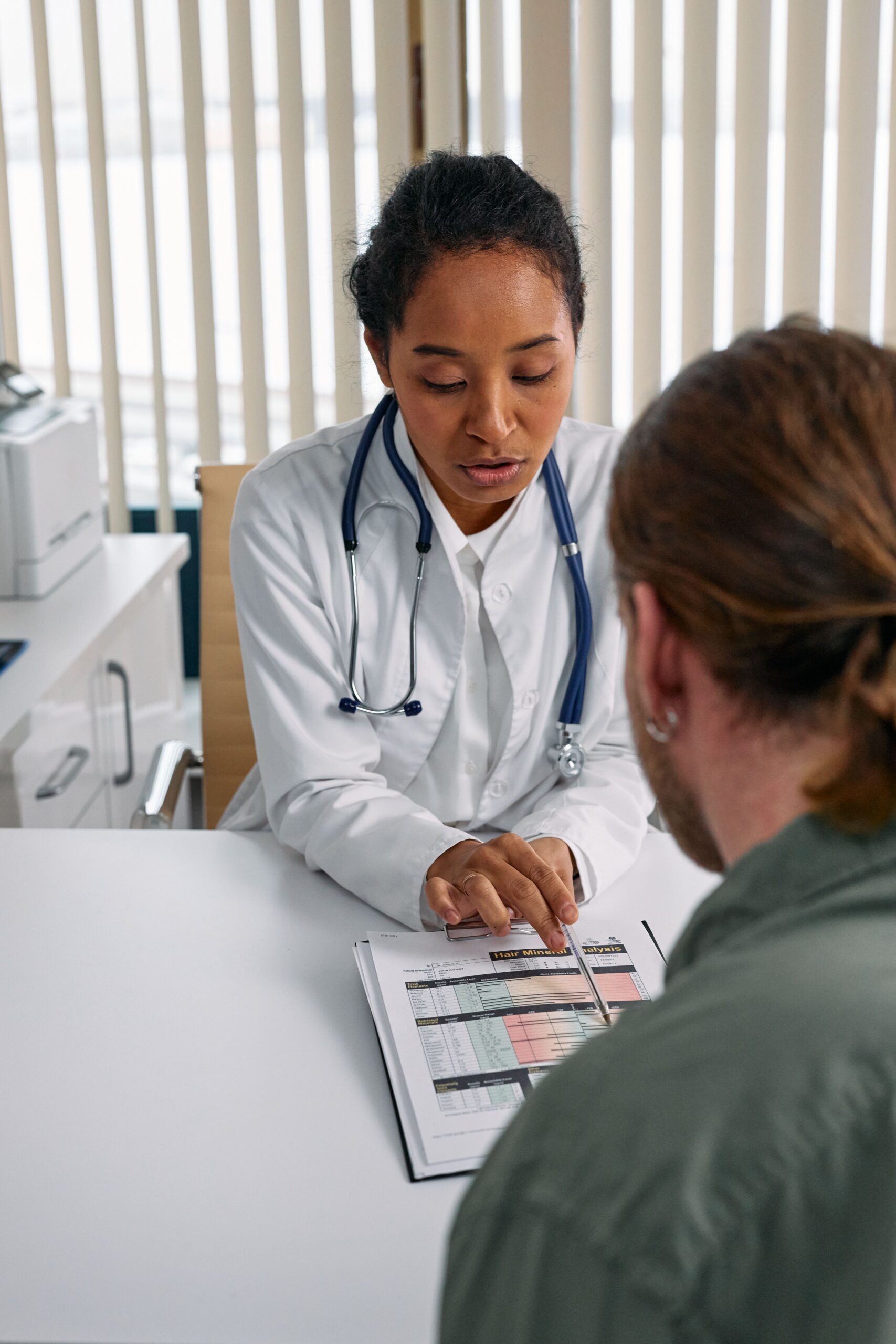 Clinician discussing a patient’s care